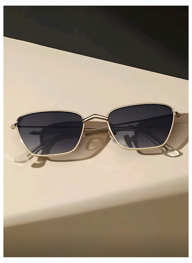 POLITE Women’s Small-Frame Metal Geometric Sunglasses – Holiday Beach & Festival Accessory - Image 3